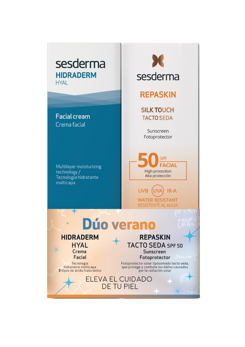 Pack Sesderma Verano Hidraderm Hyal + Repaskin Tacto Seda
