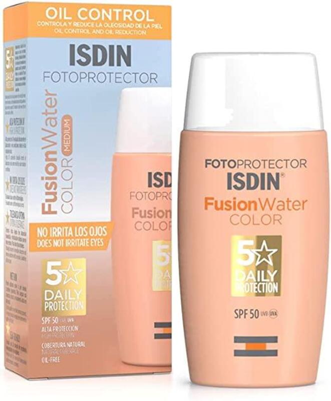Isdin Fotoprotector Fusion Water Color Medium SPF50 50ml - Bloqueador solar facial con color Oil Control