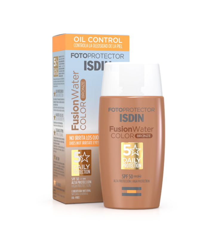 Isdin Fotoprotector Fusion Water Color Bronze SPF50 50ml - Bloqueador solar facial con color Oil Control