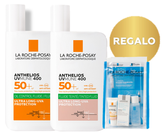 Pack Anthelios Uv Mune 400 Oil Control Gel toque seco sin/ con color