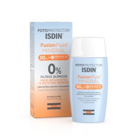 Isdin Fotoprotector Fusion Fluid Mineral SPF50 50ml - Bloqueador solar facial para pieles muy sensibles