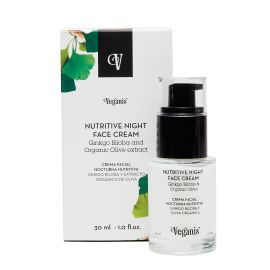 Veganis Crema Facial Nocturna Nutritiva Gingko Biloba y Extracto de Oliva Orgánico 30ml