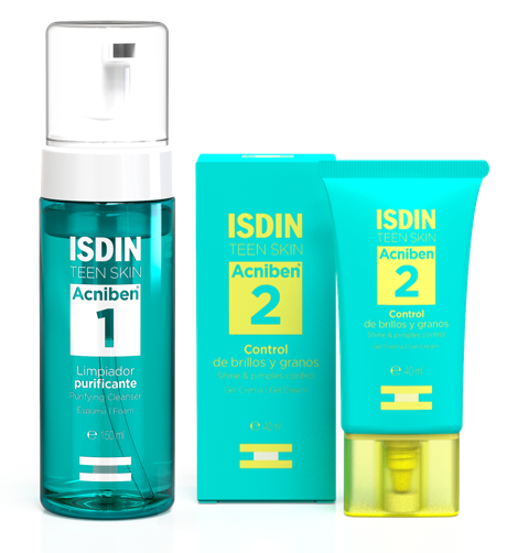 Pack ISDIN Acniben Limpieza e Hidratación para piel mixta a grasa
